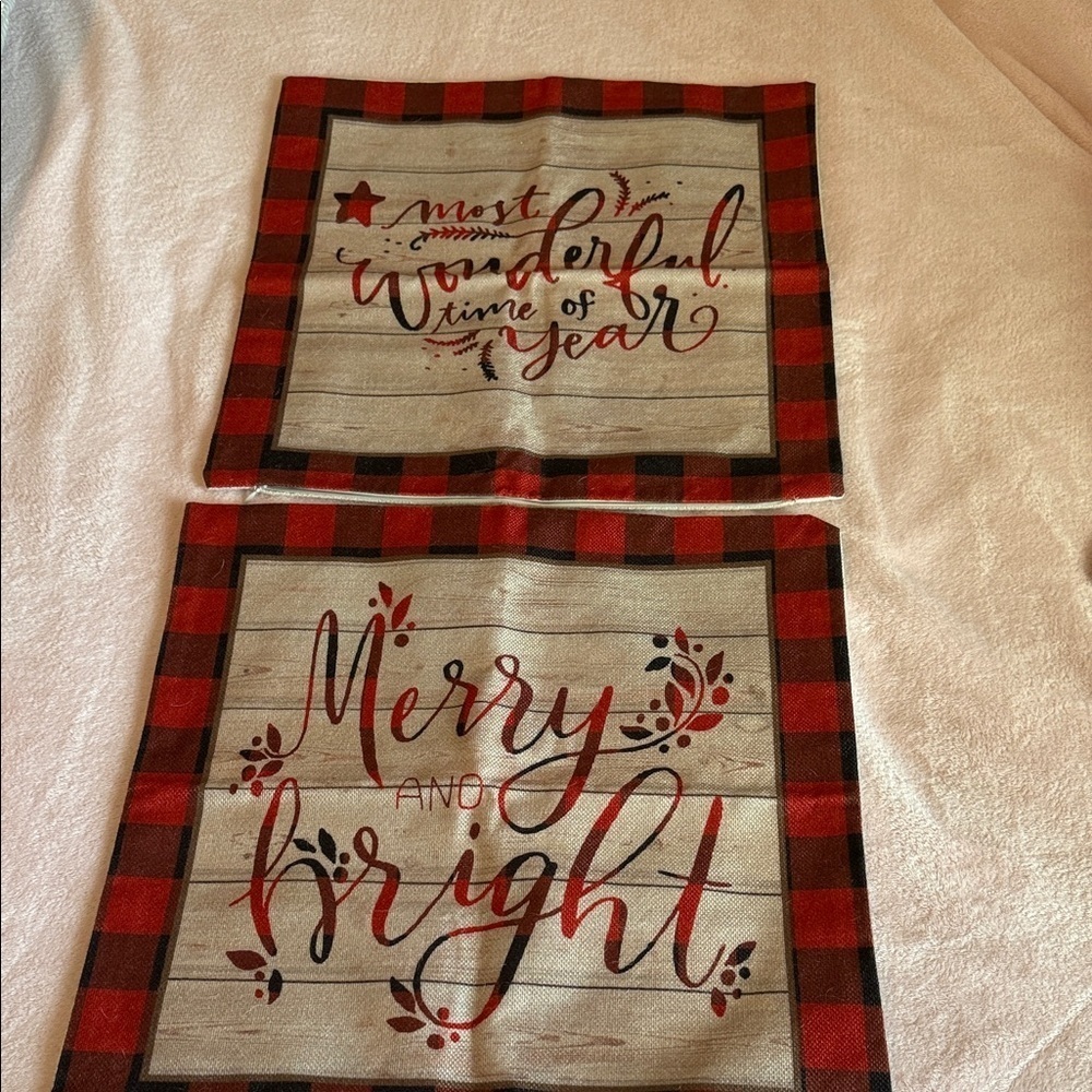 Christmas Tree and Plaid Pillow Covers - Picture 3 of 4